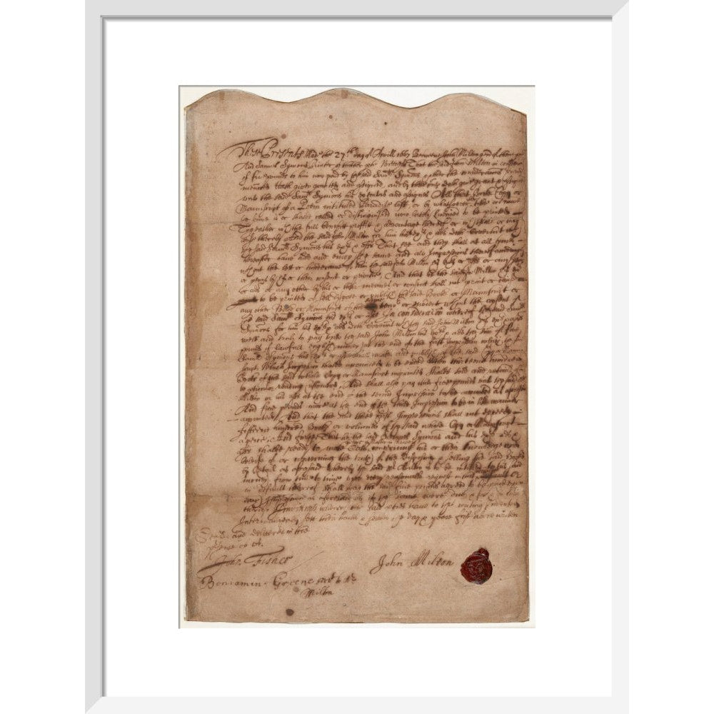 Paradise Lost contract print in white frame