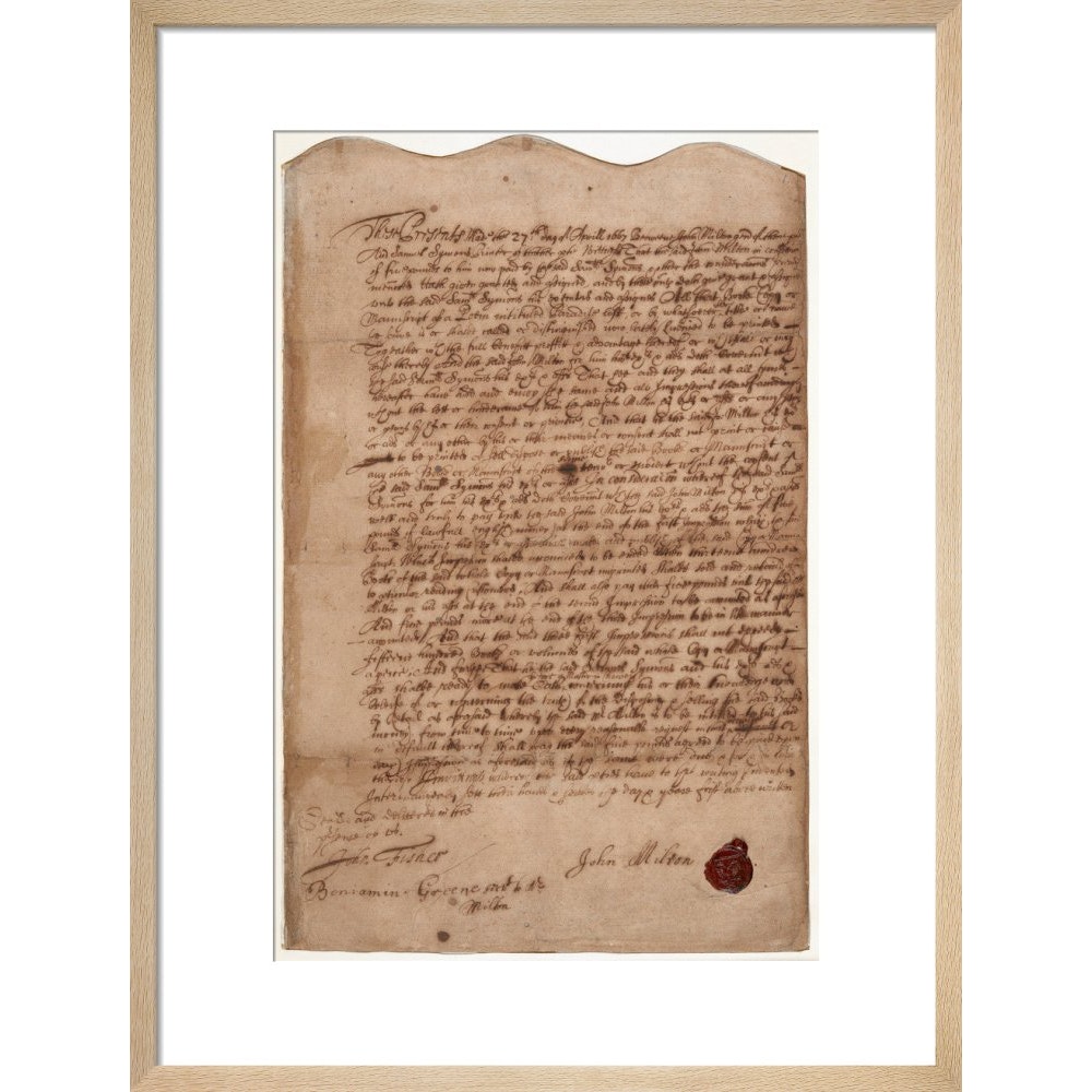 Paradise Lost contract print in natural frame