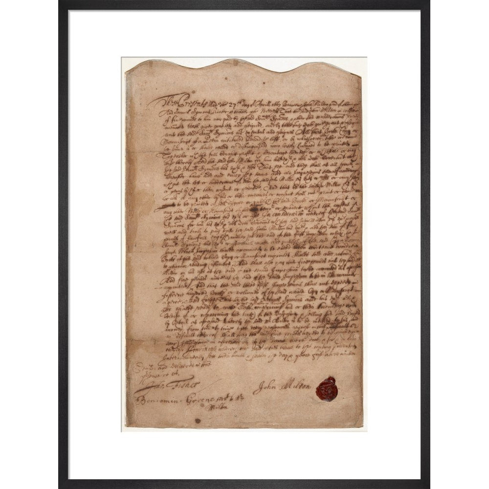 Paradise Lost contract print in black frame