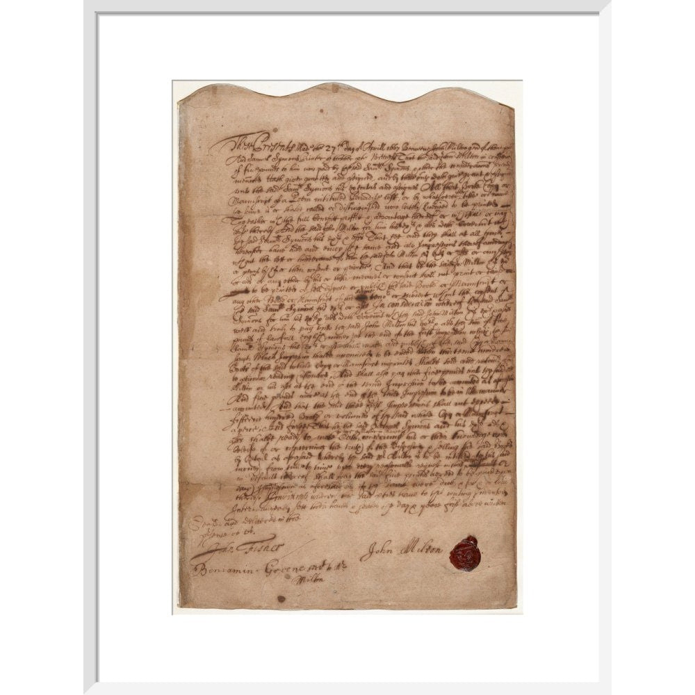 Paradise Lost contract print in white frame