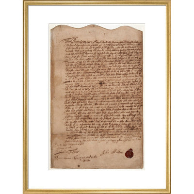 Paradise Lost contract print in gold frame