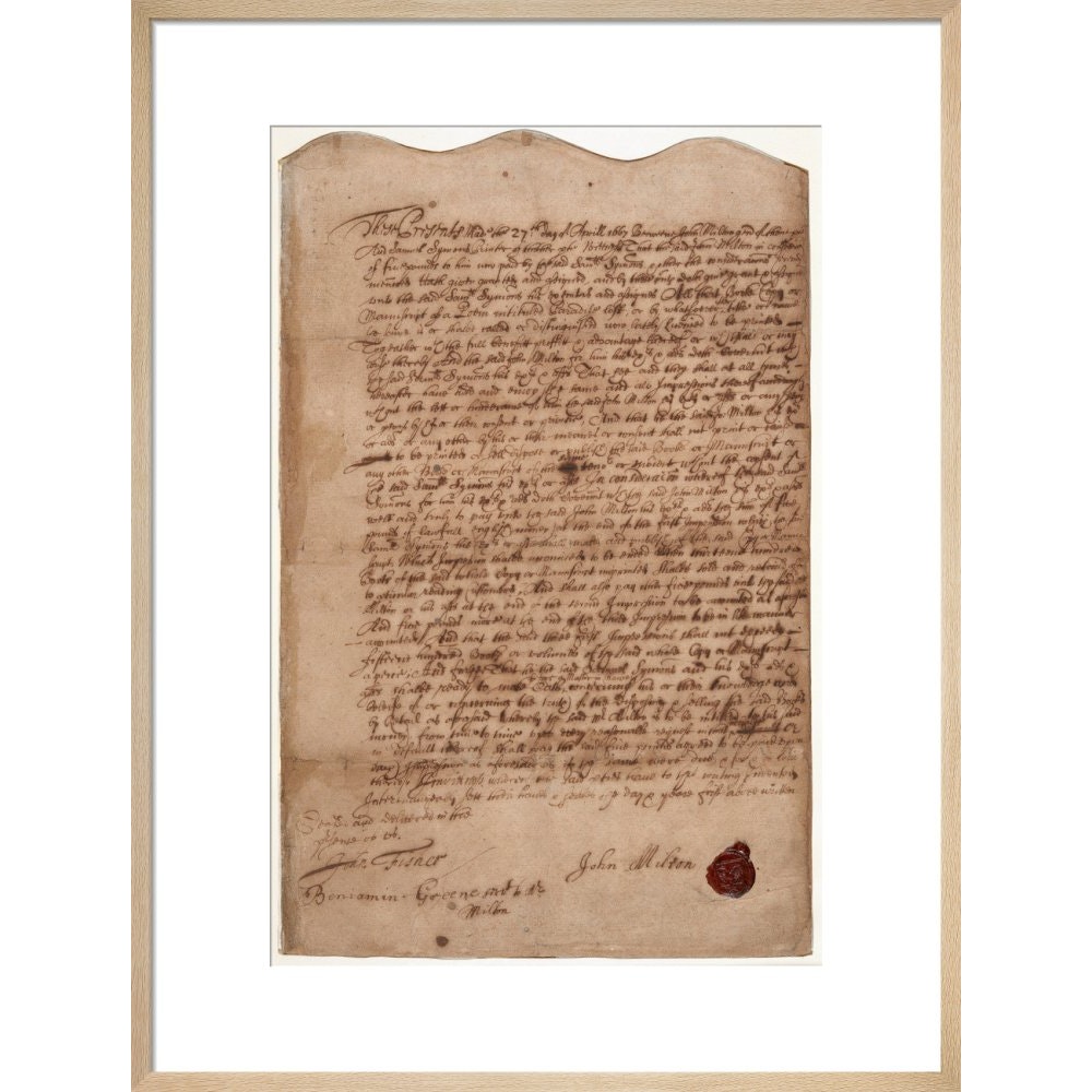 Paradise Lost contract print in natural frame