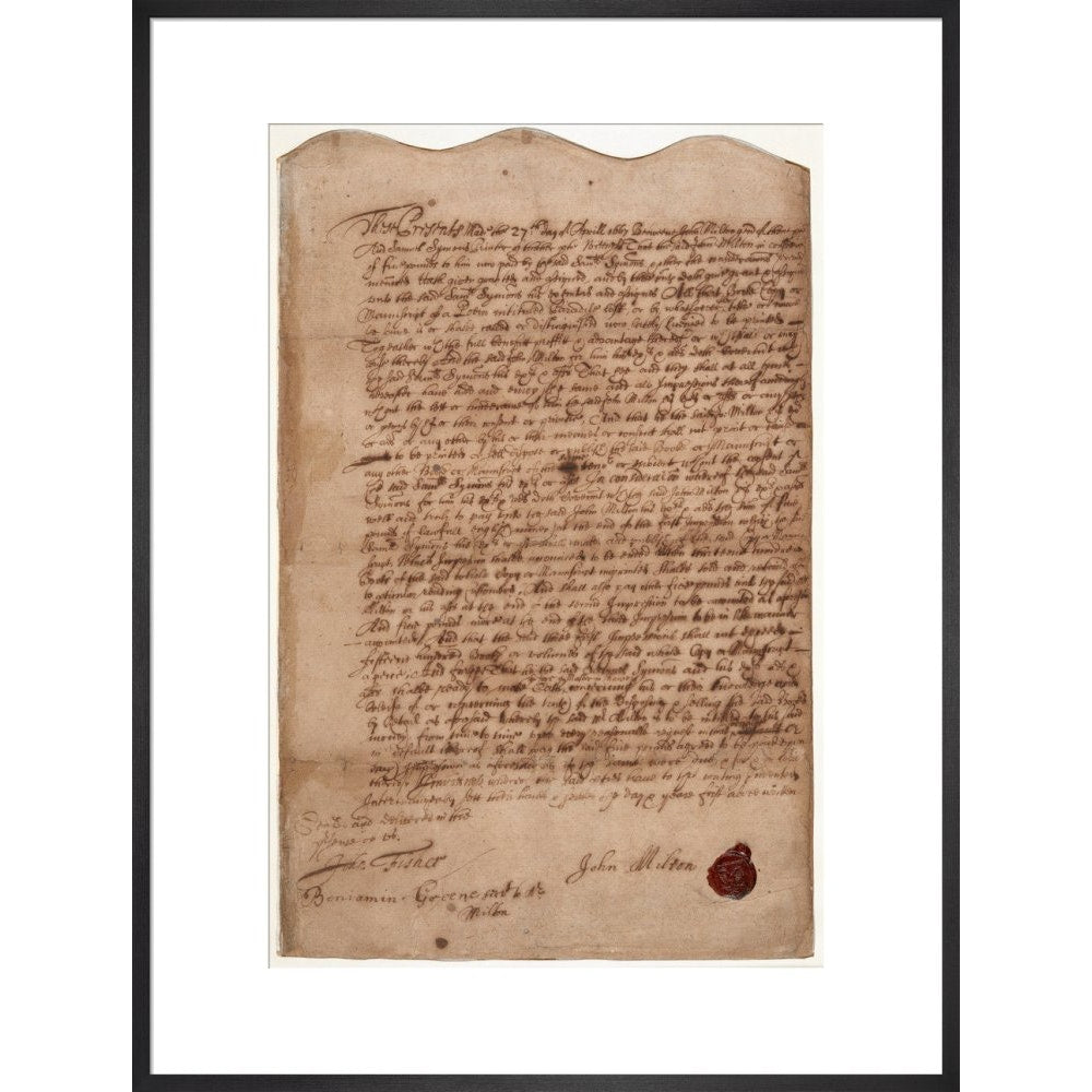 Paradise Lost contract print in black frame