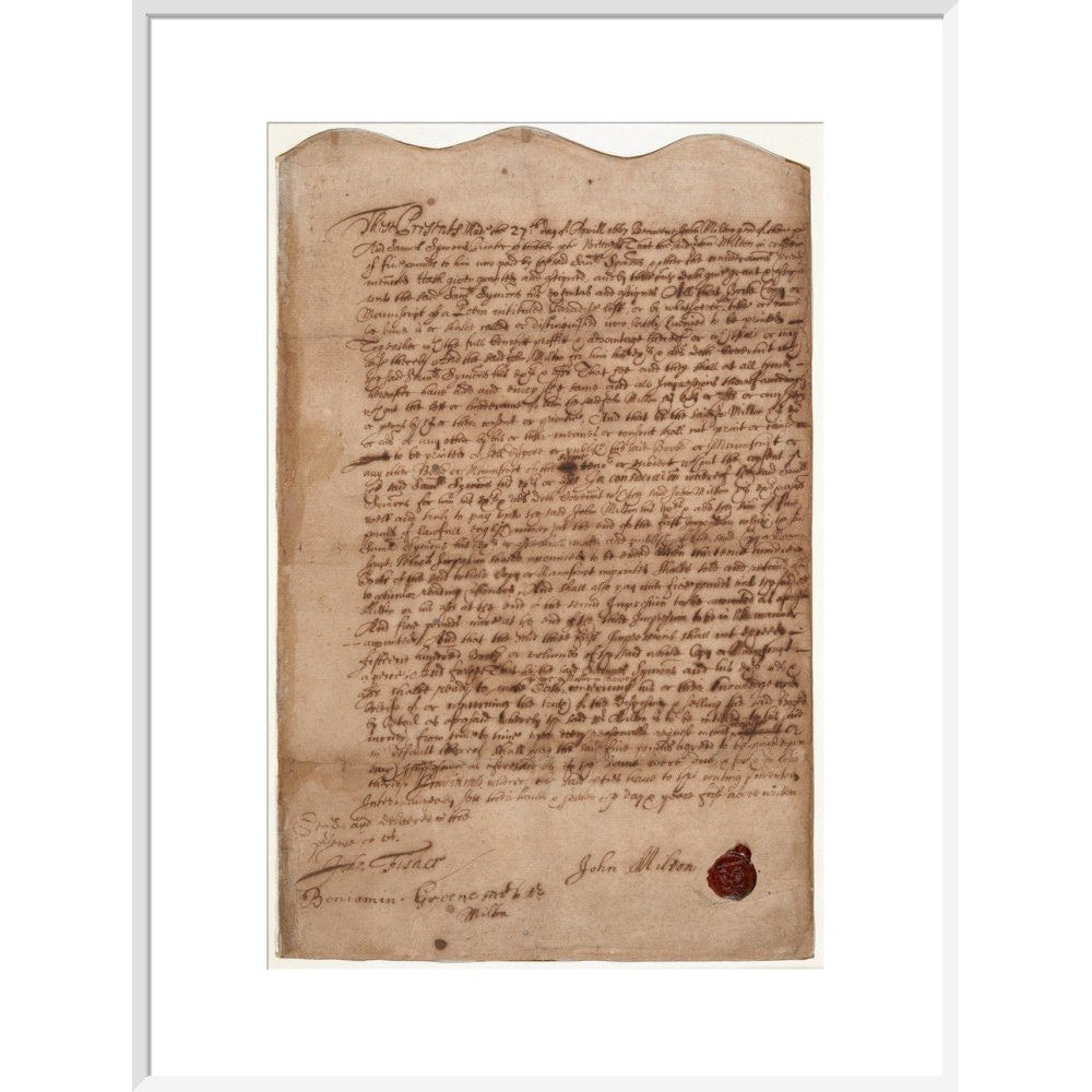 Paradise Lost contract print in white frame