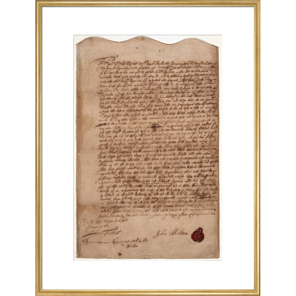 Paradise Lost contract print in gold frame