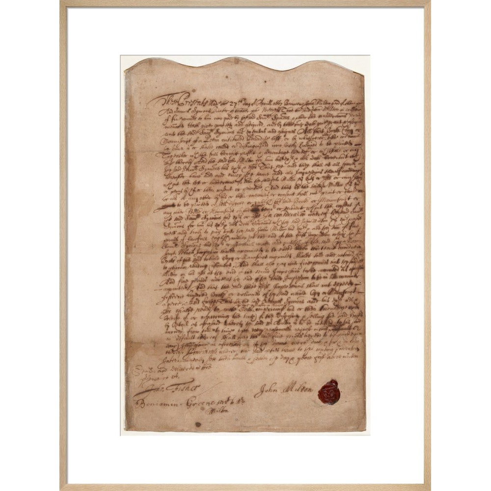 Paradise Lost contract print in natural frame