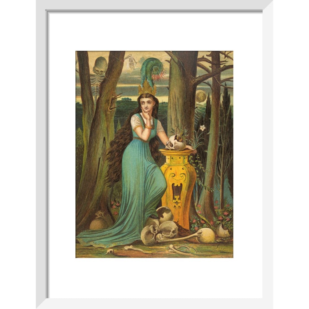Fairy tale in the forest print in white frame