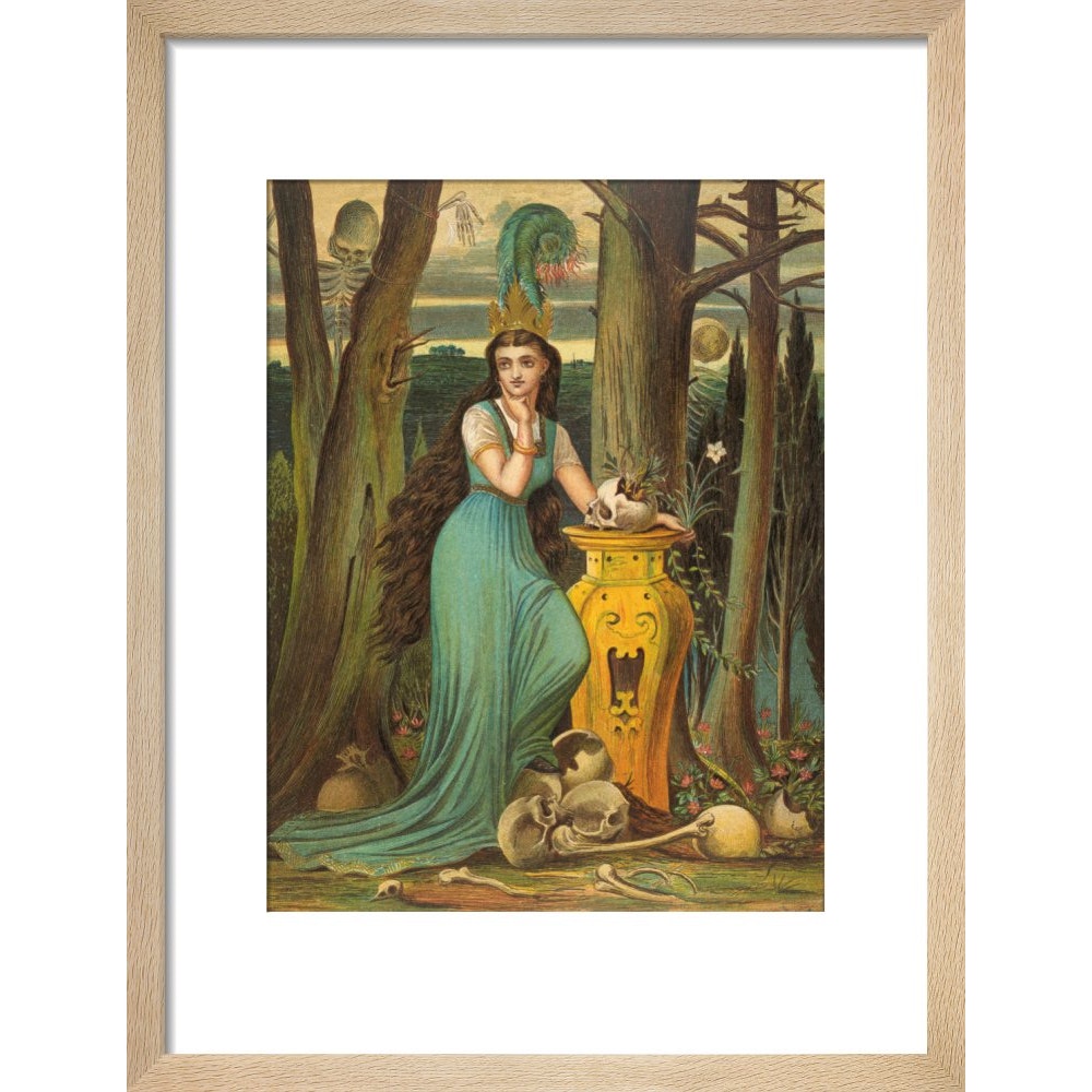 Fairy tale in the forest print in natural frame