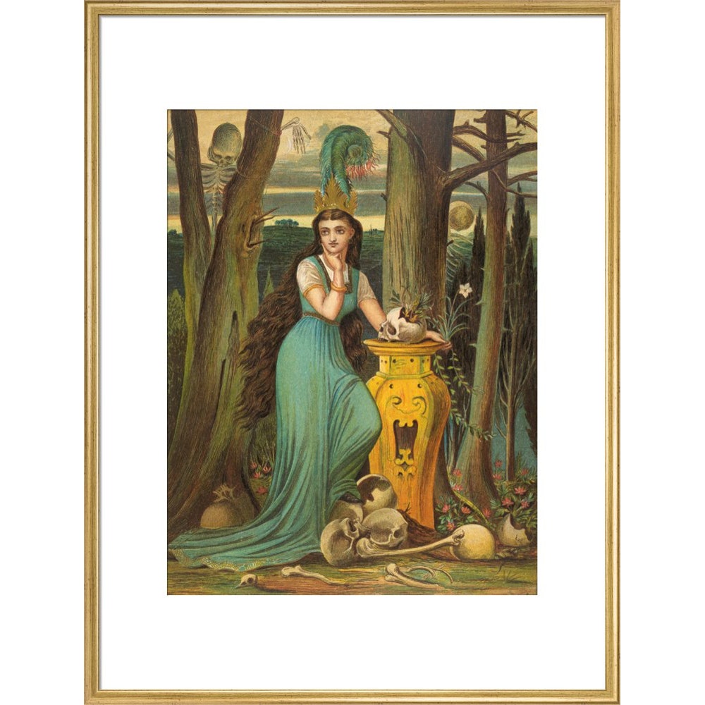 Fairy tale in the forest print in gold frame