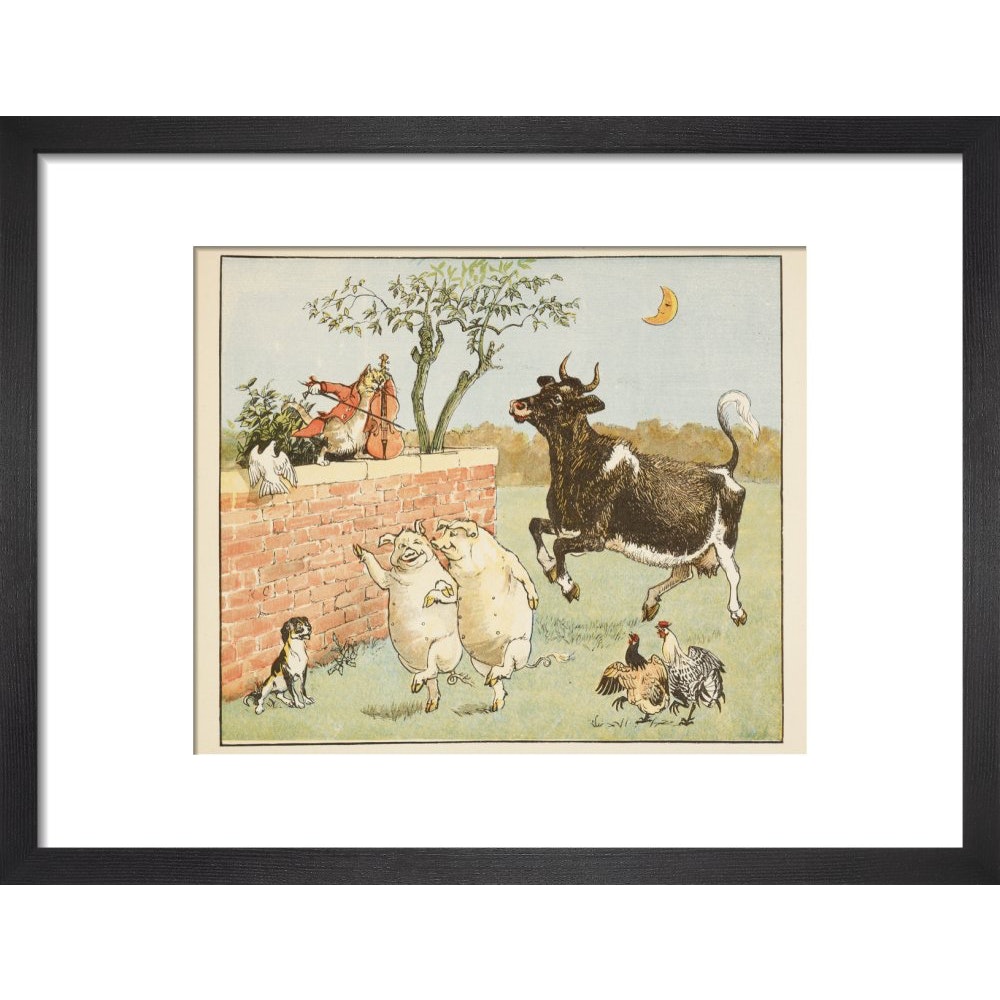 Hey Diddle Diddle print in black frame