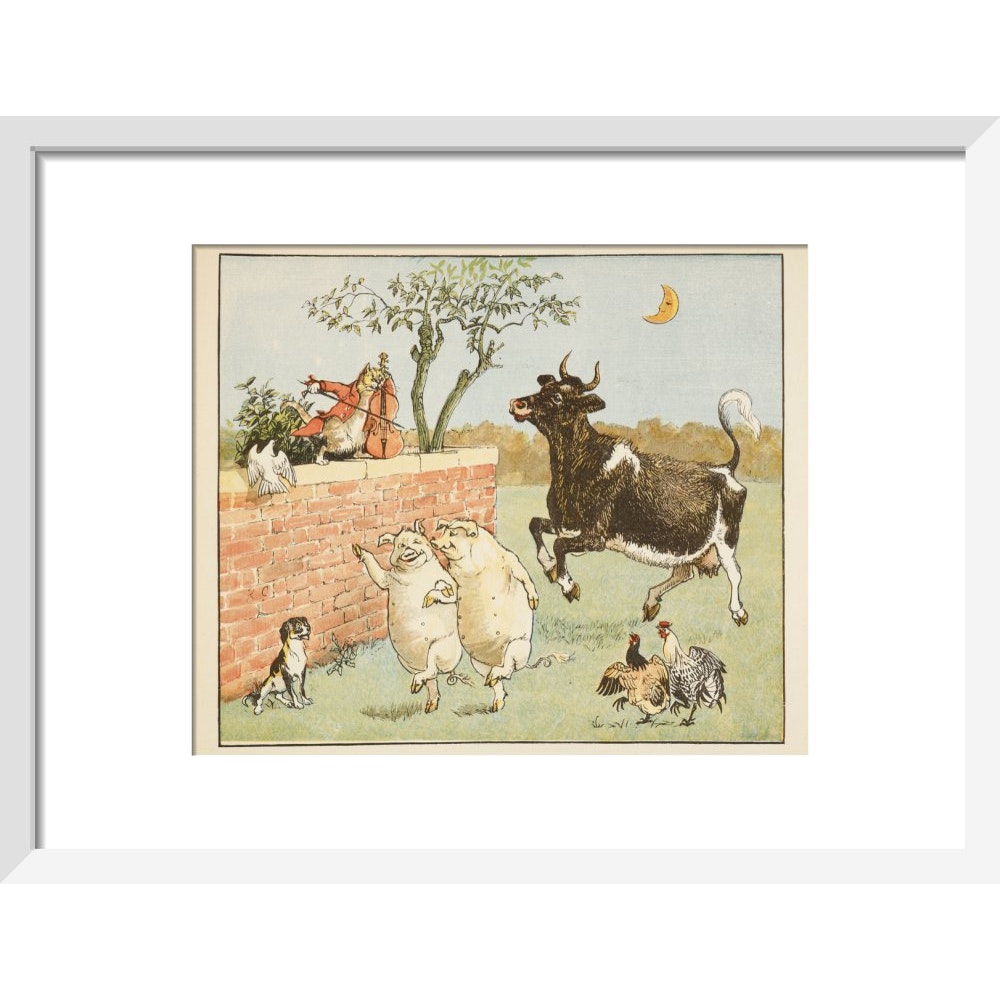 Hey Diddle Diddle print in white frame
