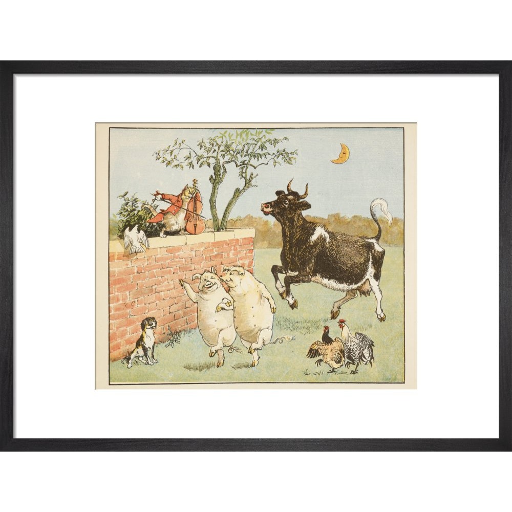 Hey Diddle Diddle print in black frame