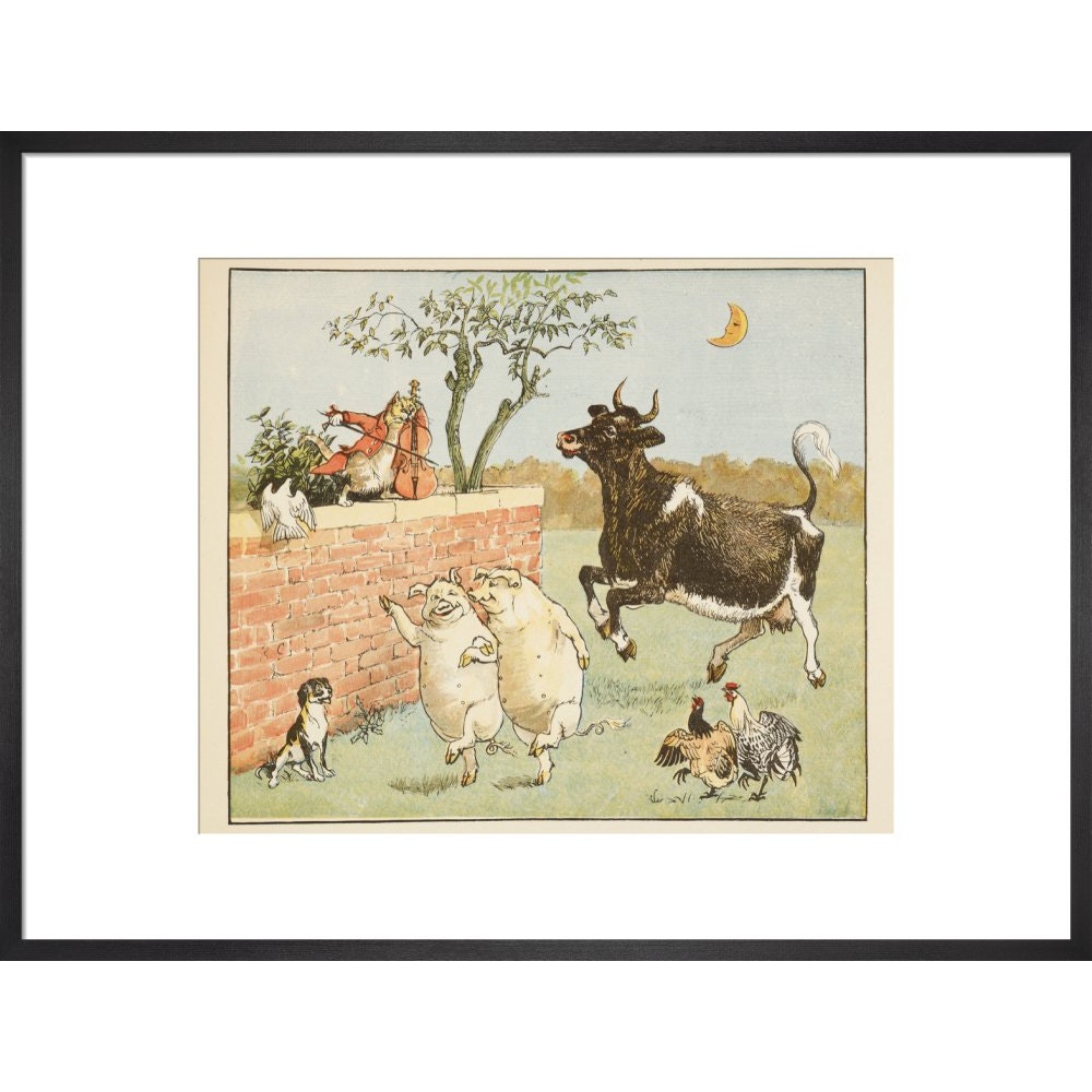 Hey Diddle Diddle print in black frame