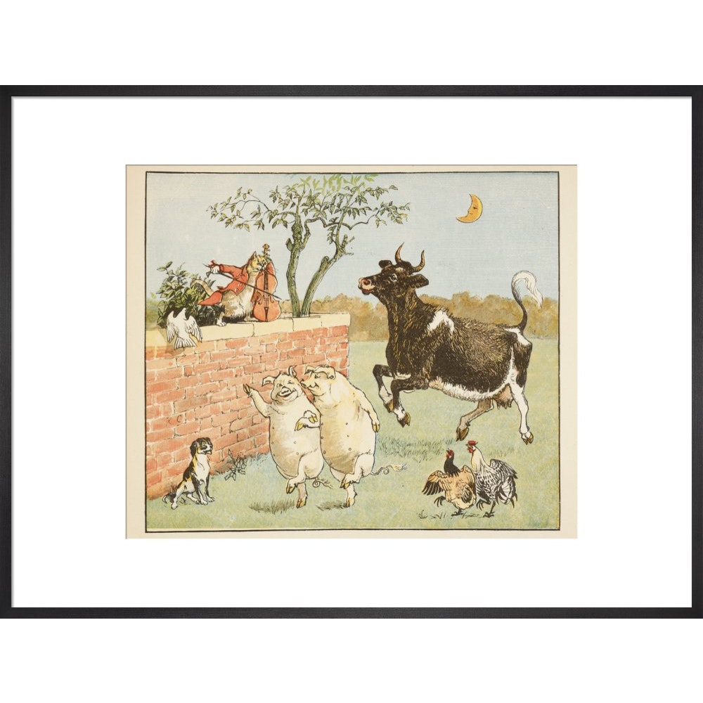 Hey Diddle Diddle print in black frame