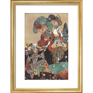 Rubaiyat of Omar Khayyam print in gold frame