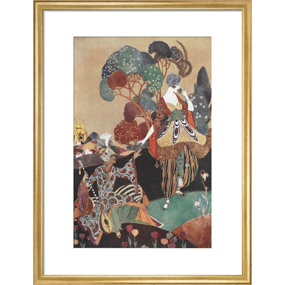 Rubaiyat of Omar Khayyam print in gold frame