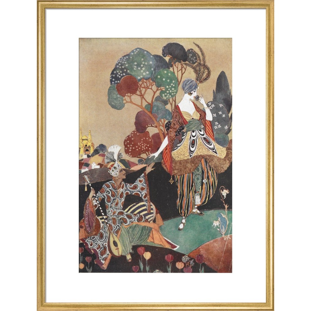 Rubaiyat of Omar Khayyam print in gold frame