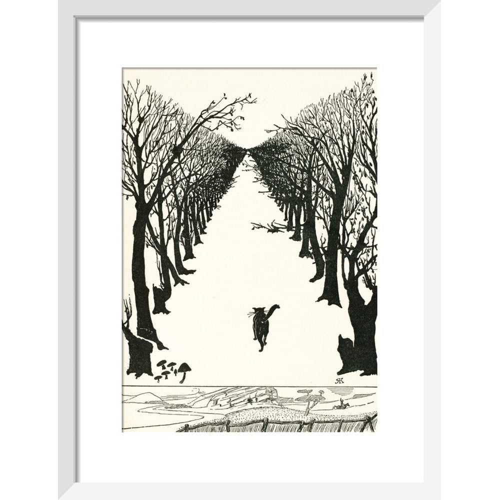 The Cat that Walked by Himself print in white frame