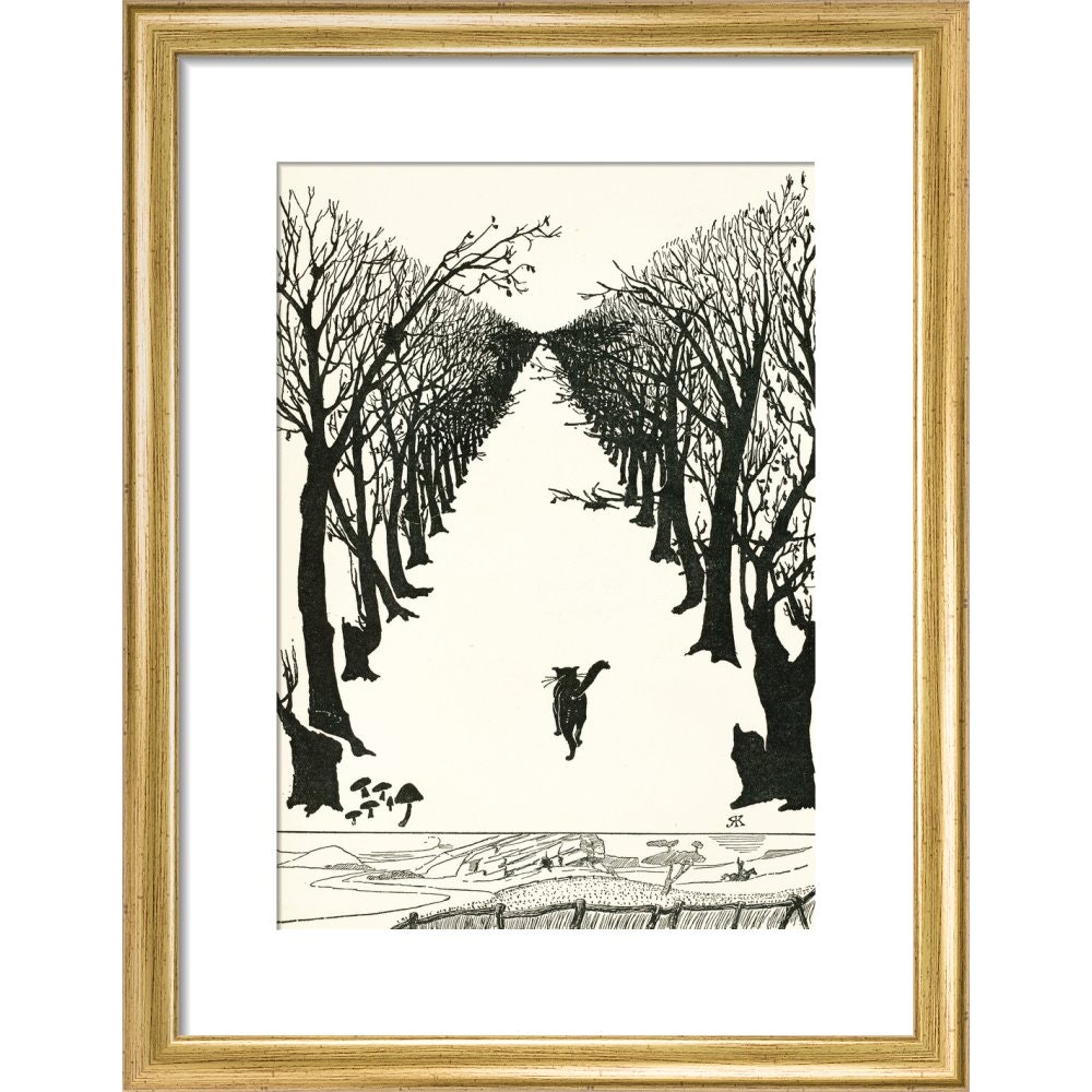 The Cat that Walked by Himself print in gold frame
