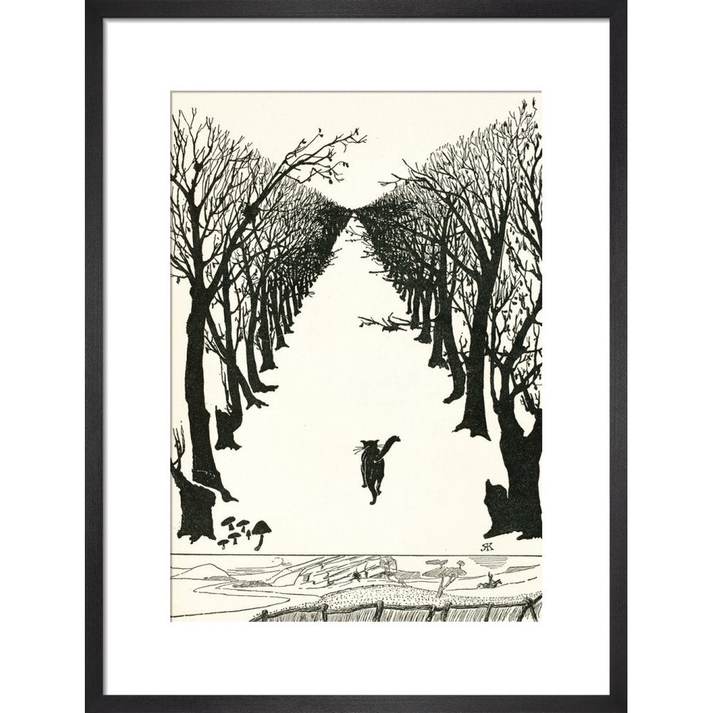 The Cat that Walked by Himself print in black frame