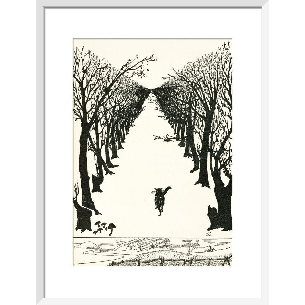 The Cat that Walked by Himself print in white frame