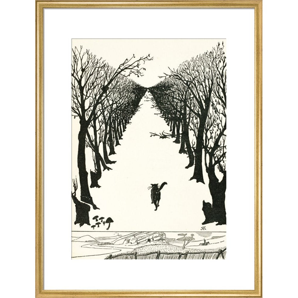 The Cat that Walked by Himself print in gold frame