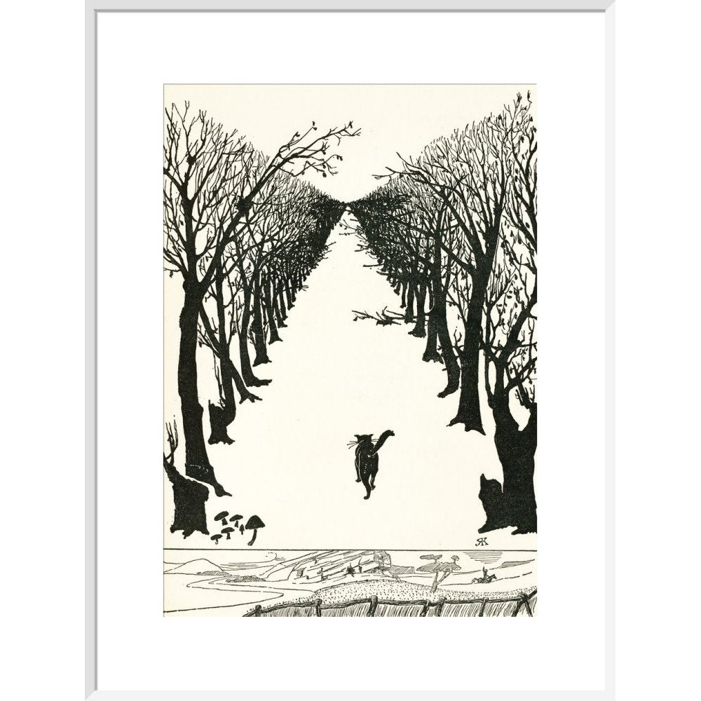 The Cat that Walked by Himself print in white frame