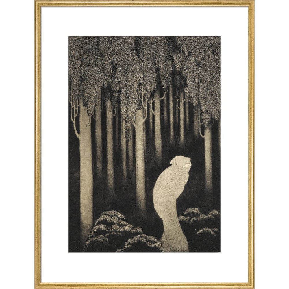 'Hish' from The Gods of Pegana print in gold frame