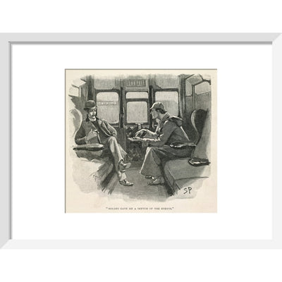Sherlock Holmes and Dr Watson print in white frame