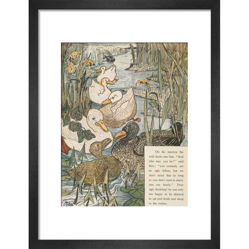 The Ugly Duckling print in black frame