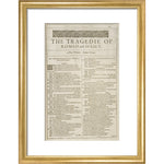 Romeo and Juliet Shakespeare's First Folio title page print in gold frame