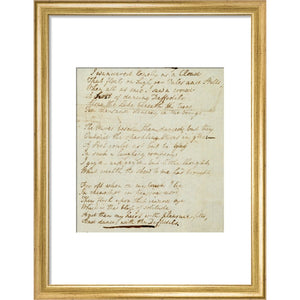 I wandered lonely as a cloud (Daffodils) print in gold frame