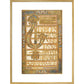Beginning of the Gospel of St Matthew, from the Harley Golden Gospels print in gold frame