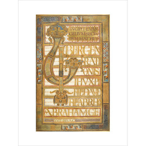 Beginning of the Gospel of St Matthew, from the Harley Golden Gospels print unframed