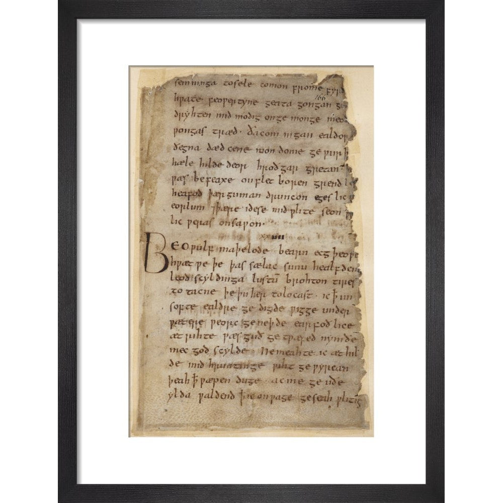 Beowulf print in black frame