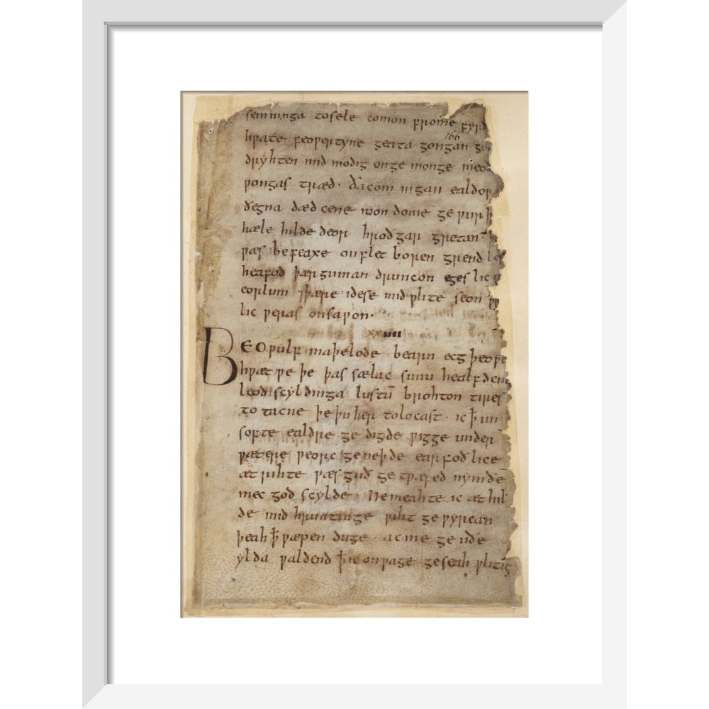Beowulf print in white frame