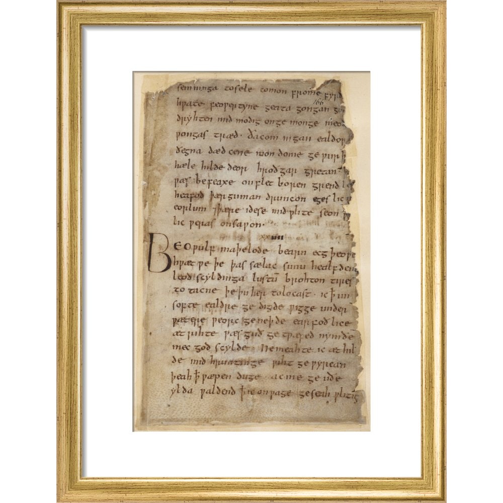 Beowulf print in gold frame