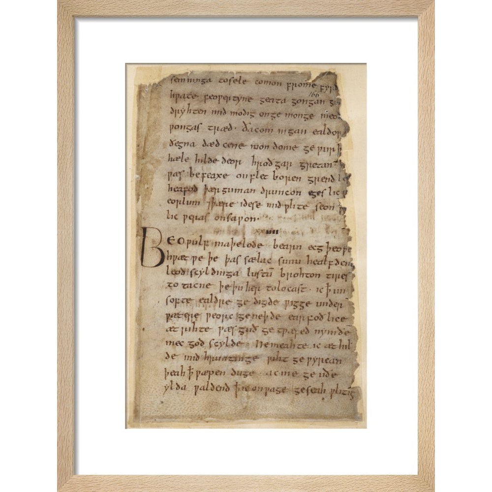 Beowulf print in natural frame