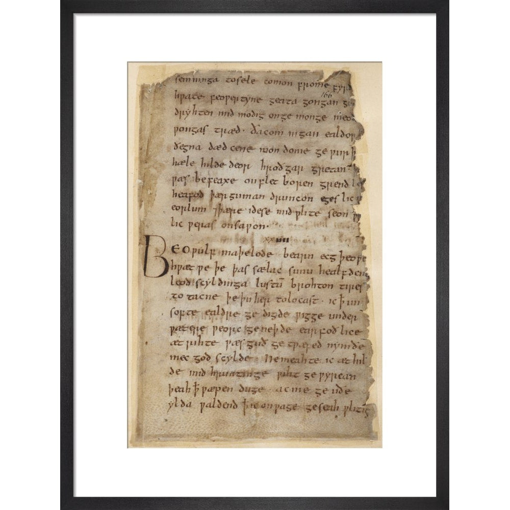 Beowulf print in black frame