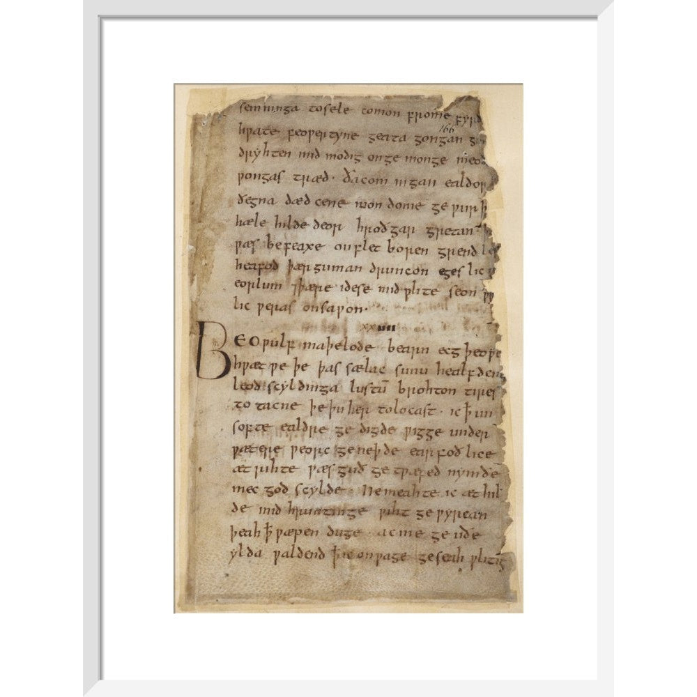 Beowulf print in white frame