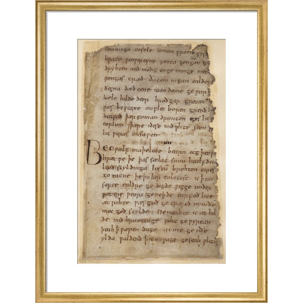 Beowulf print in gold frame