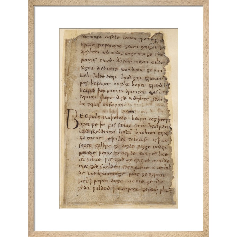 Beowulf print in natural frame
