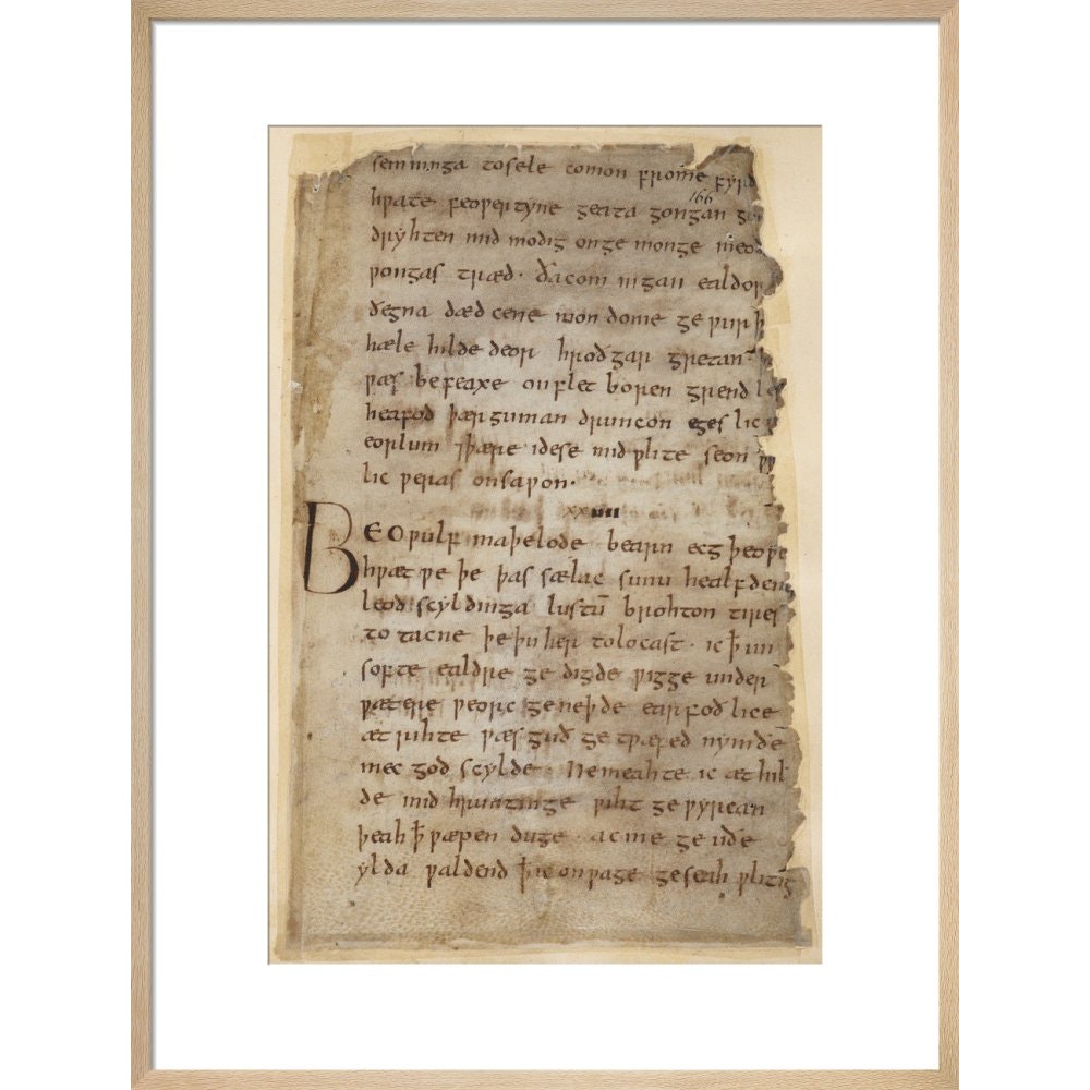 Beowulf print in natural frame