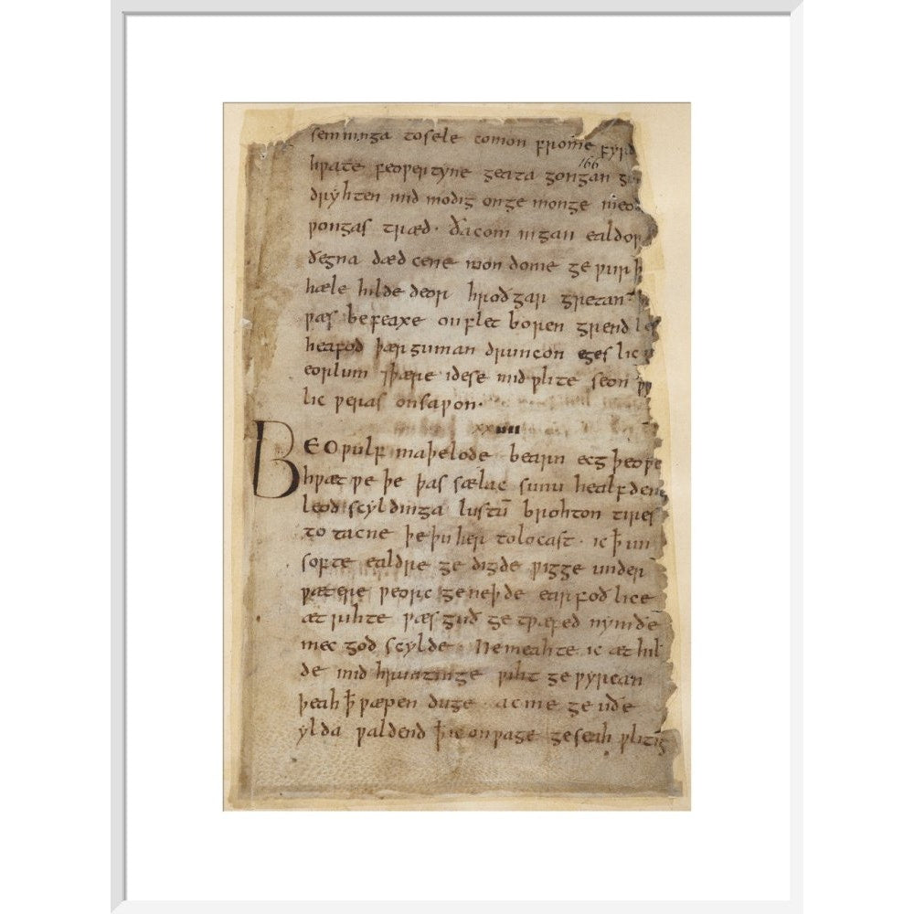 Beowulf print in white frame