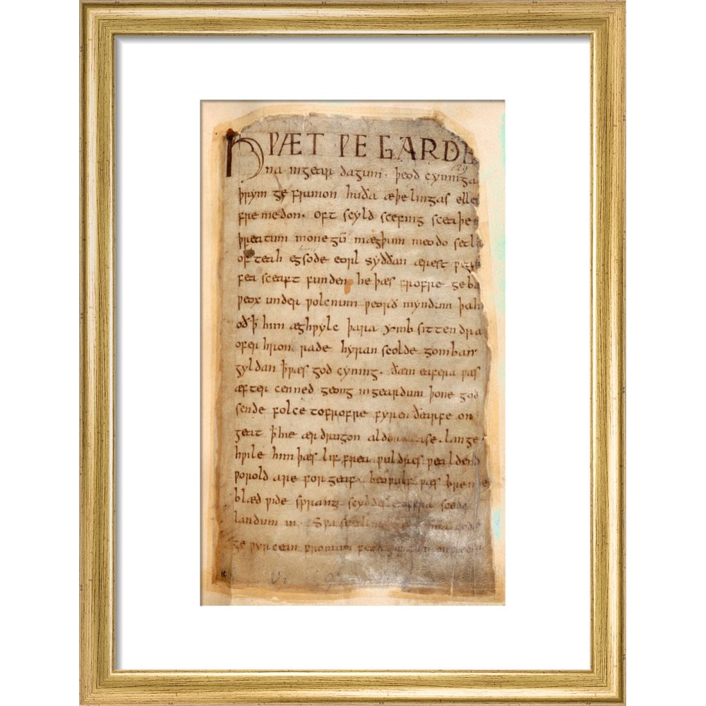 Beowulf print in gold frame