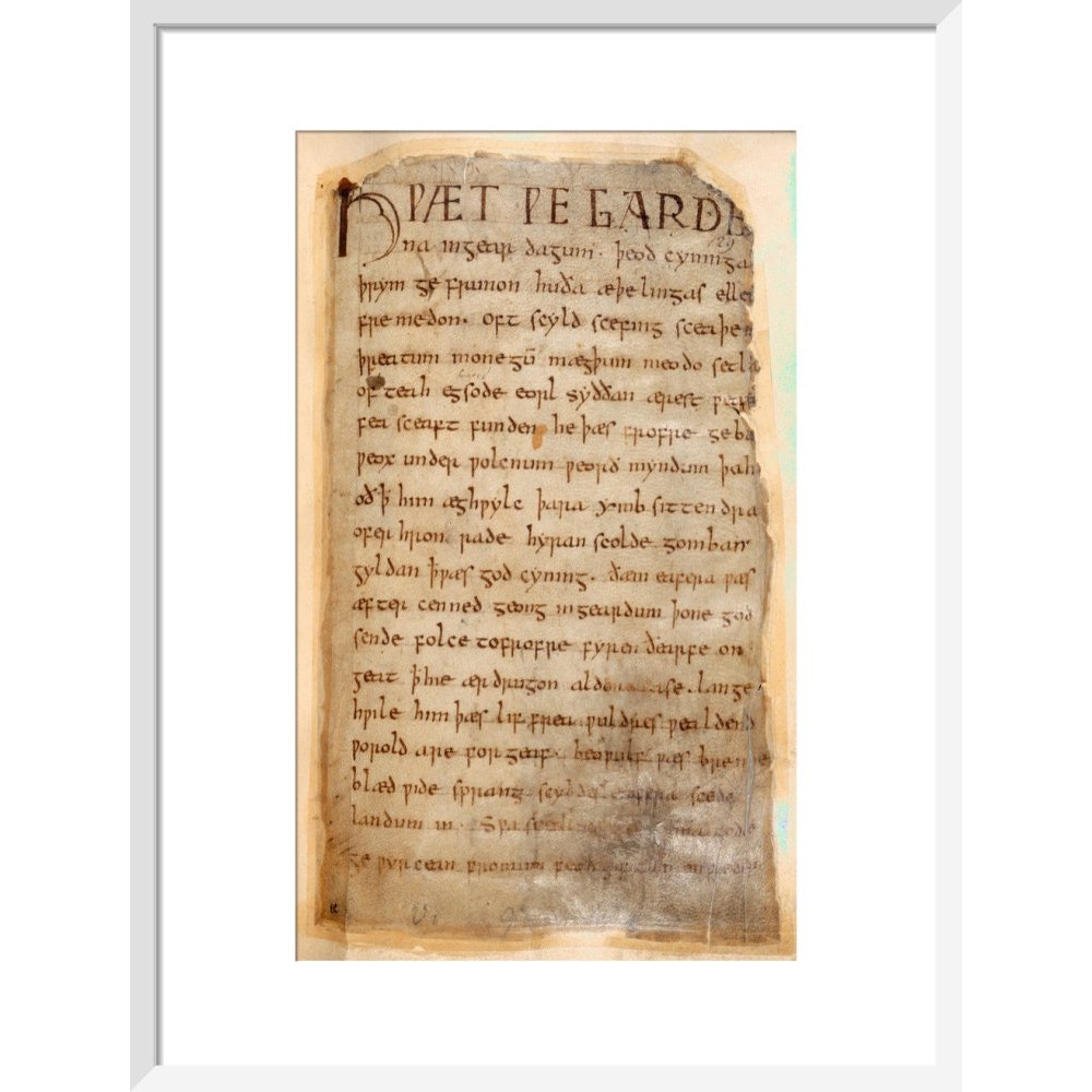 Beowulf print in white frame