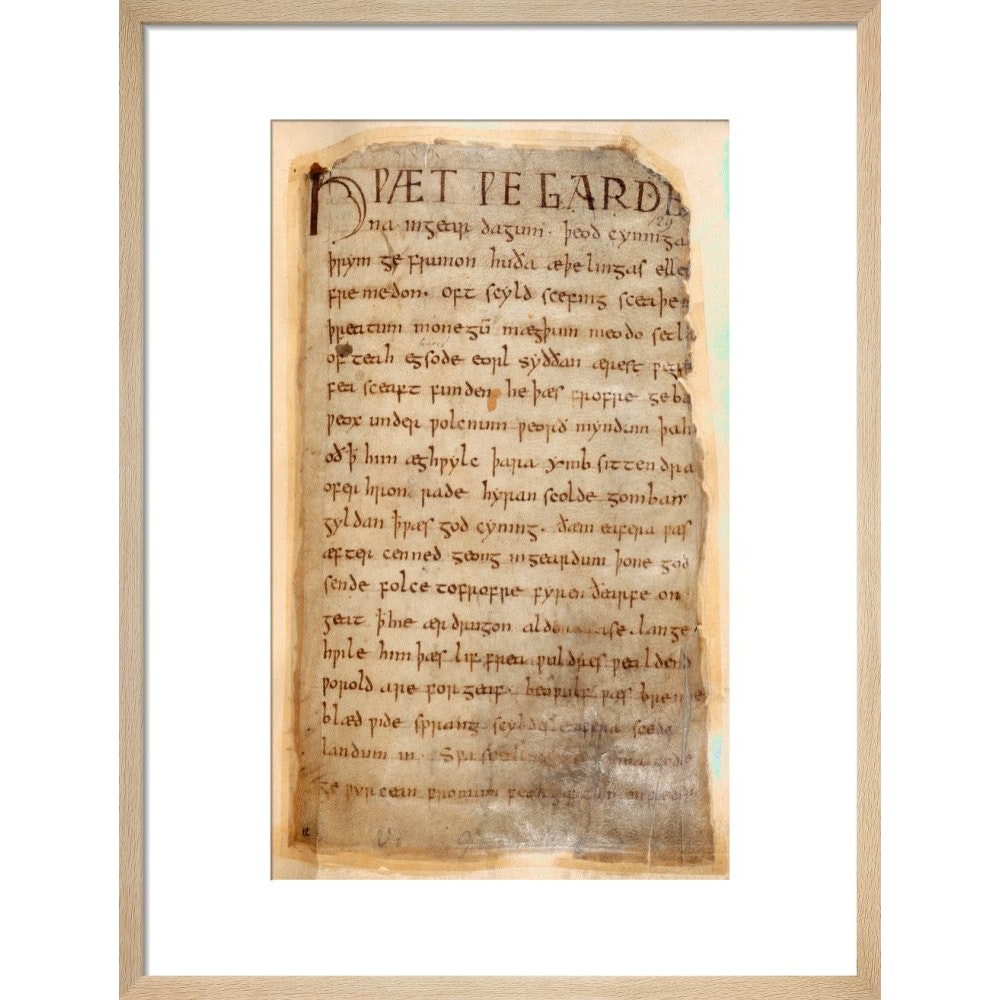 Beowulf print in natural frame