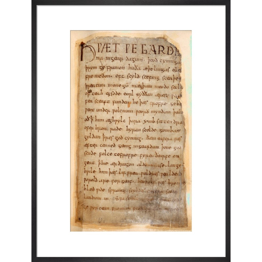 Beowulf print in black frame