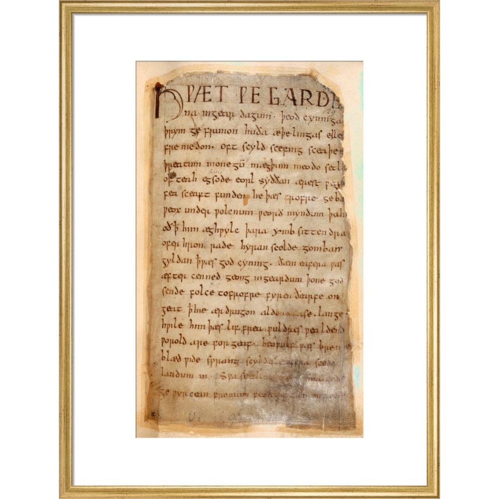 Beowulf print in gold frame
