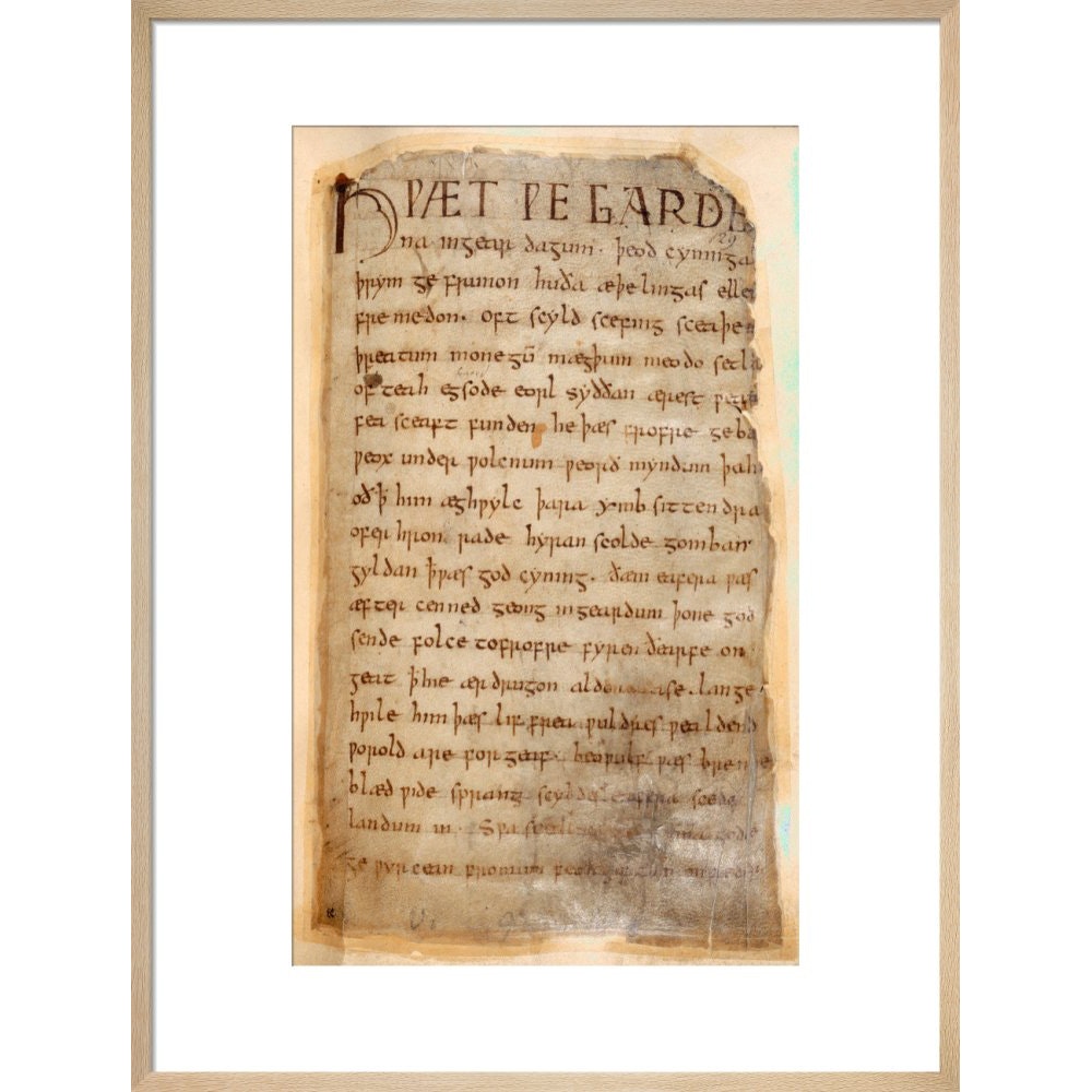 Beowulf print in natural frame